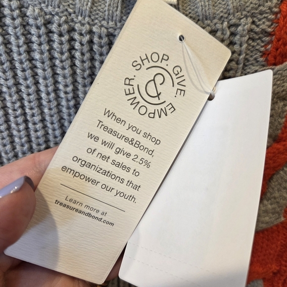 Girls Nordstrom Treasure And Bond Sweater High Low Hem Crew Neck M Color Block - Picture 10 of 15